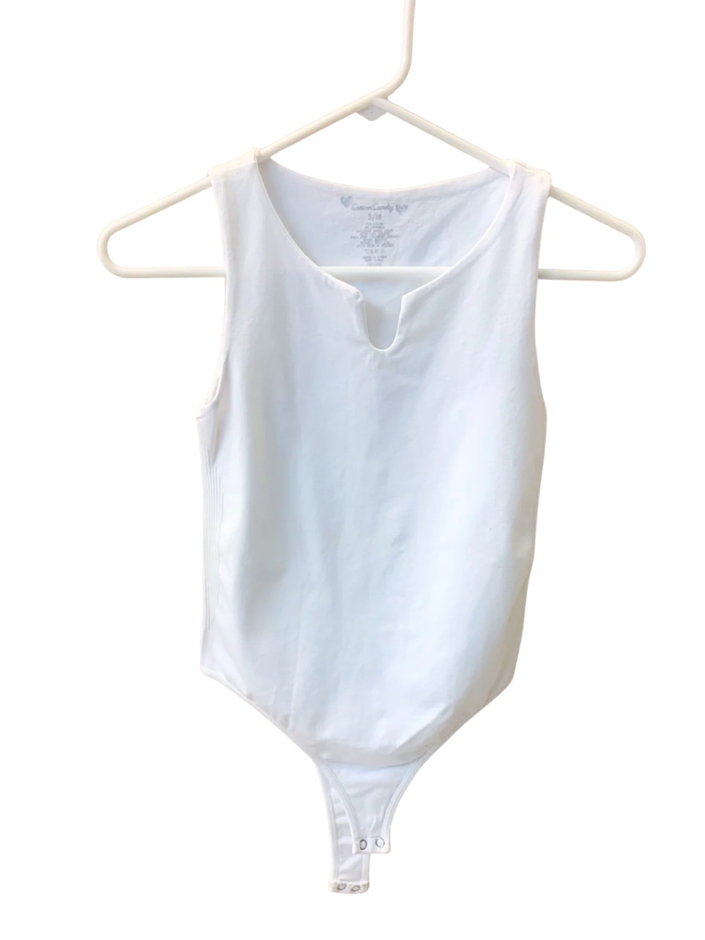 2/$30 White Sleeveless Bodysuit Stretch S / M Casual Basic Capsule Minimal